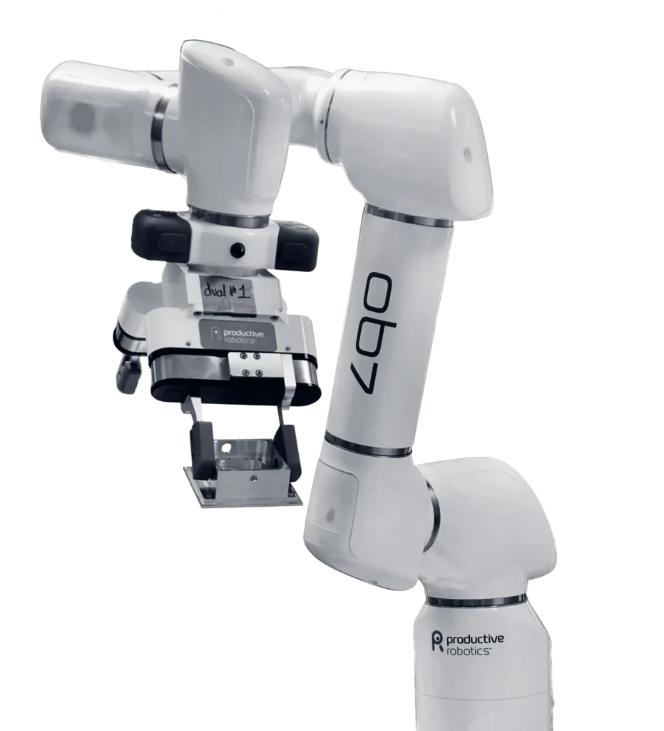 High-tech robotic arm used in precision CNC manufacturing.