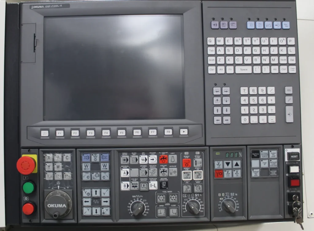 CNC machine control panel used for precision manufacturing.