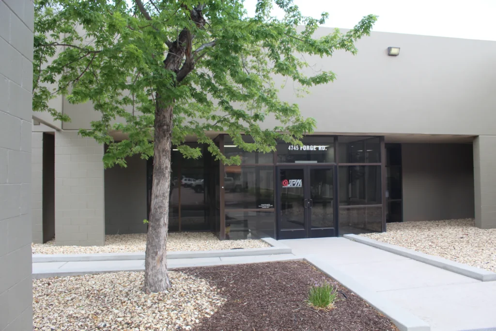 Entrance to the JPM Advanced Manufacturing facility on Forge Road.